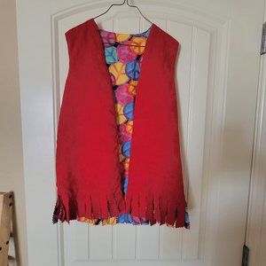 Red vest with peace liner